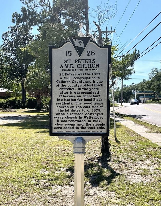 St. Peter’s A.M.E. Church Marker (Side 2) image. Click for full size.