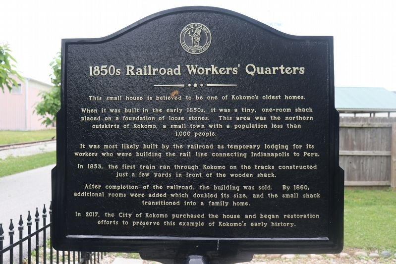 1850s Railroad Workers' Quarters Marker image. Click for full size.