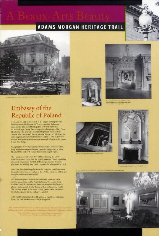 Embassy of the Republic of Poland side of the marker image. Click for full size.