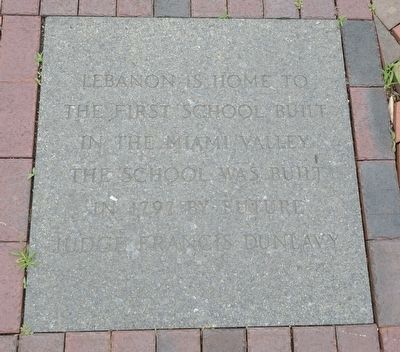 The First School Built In The Miami Valley Marker image. Click for full size.