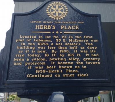 Herb's Place Marker image. Click for full size.