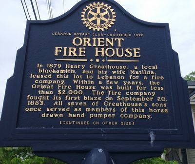 Orient Fire House Marker image. Click for full size.