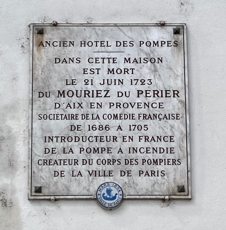 Ancien Hotel des Pompes Marker. Click for full size. Ancien Hotel des Pompes Marker image. Click for full size.