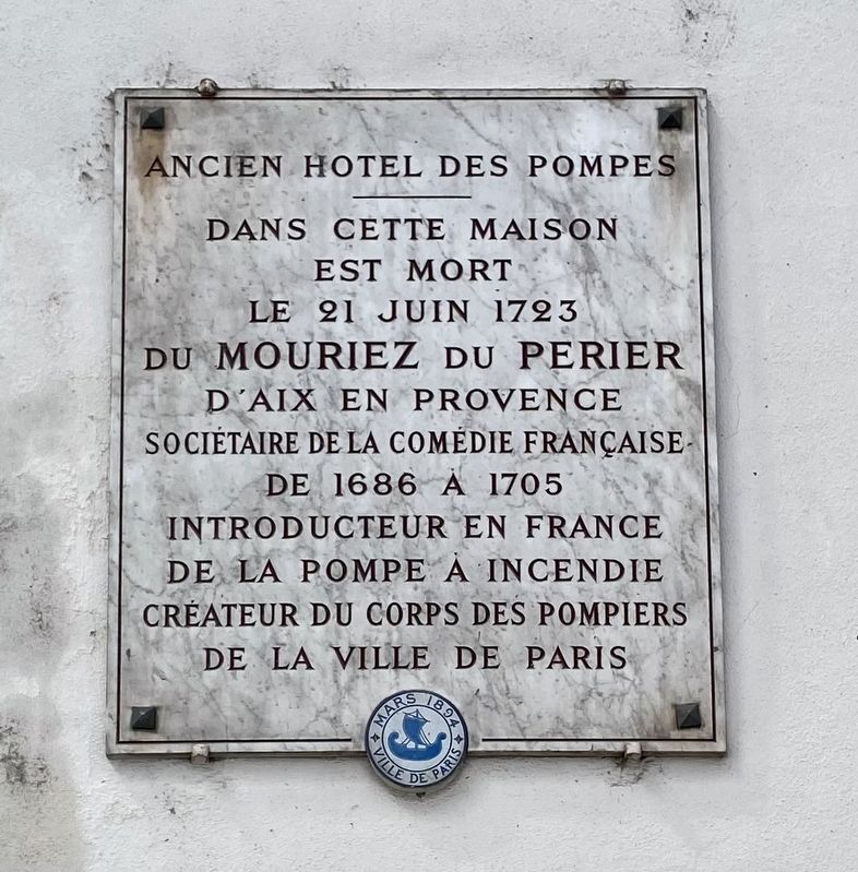 Ancien Hotel des Pompes Marker image. Click for full size.