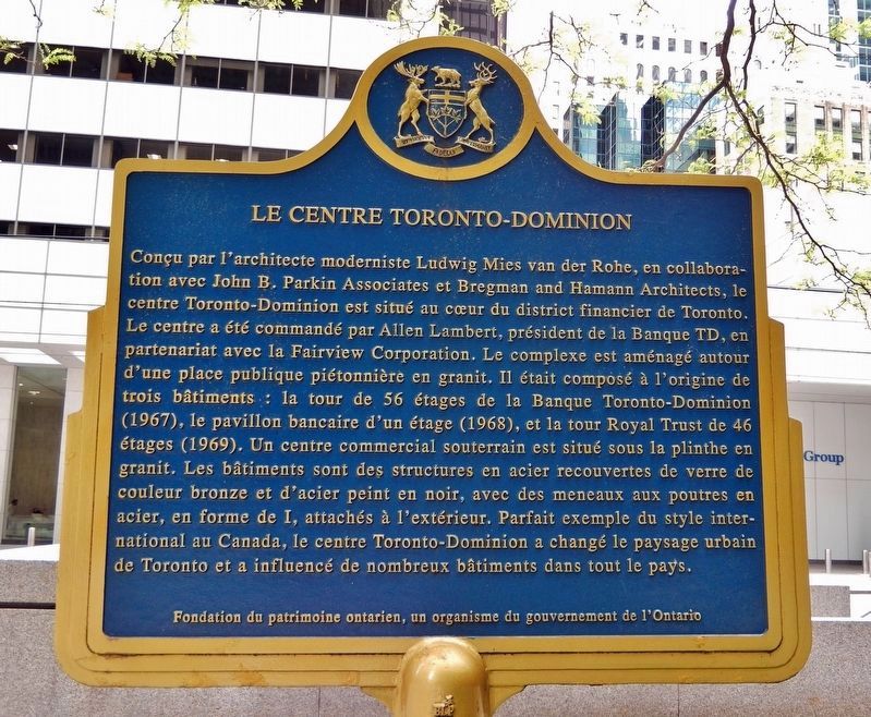 Le Centre Toronto-Dominion Marker<br>(<i>south side • Franais</i>) image. Click for full size.