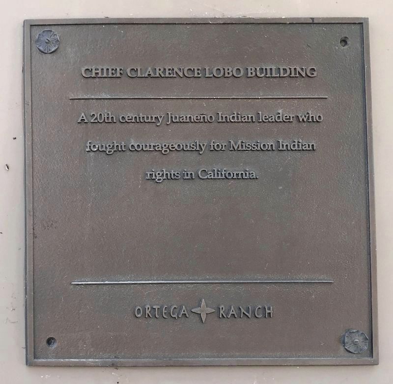 Chief Clarence Lobo Building Marker. Click for full size. Chief Clarence Lobo Building Marker image. Click for full size.