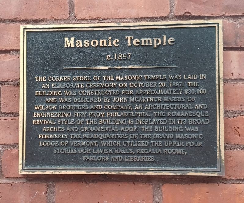 Masonic Temple Marker image. Click for full size.