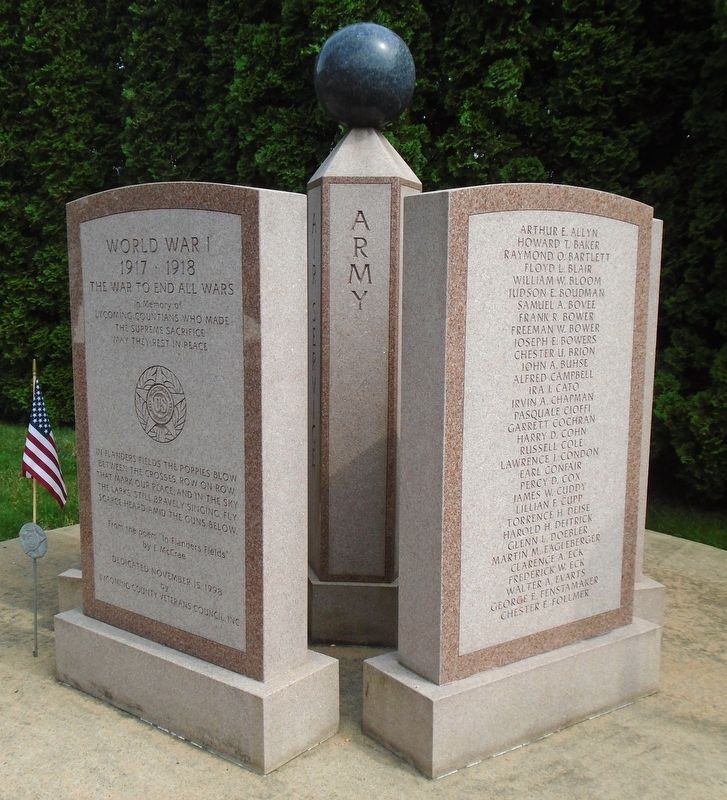 World War I Memorial. Click for full size. World War I Memorial image. Click for full size.