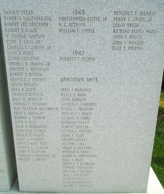 Lycoming County World War II Memorial Honored Dead. Click for full size. Lycoming County World War II Memorial Honored Dead image. Click for full size.