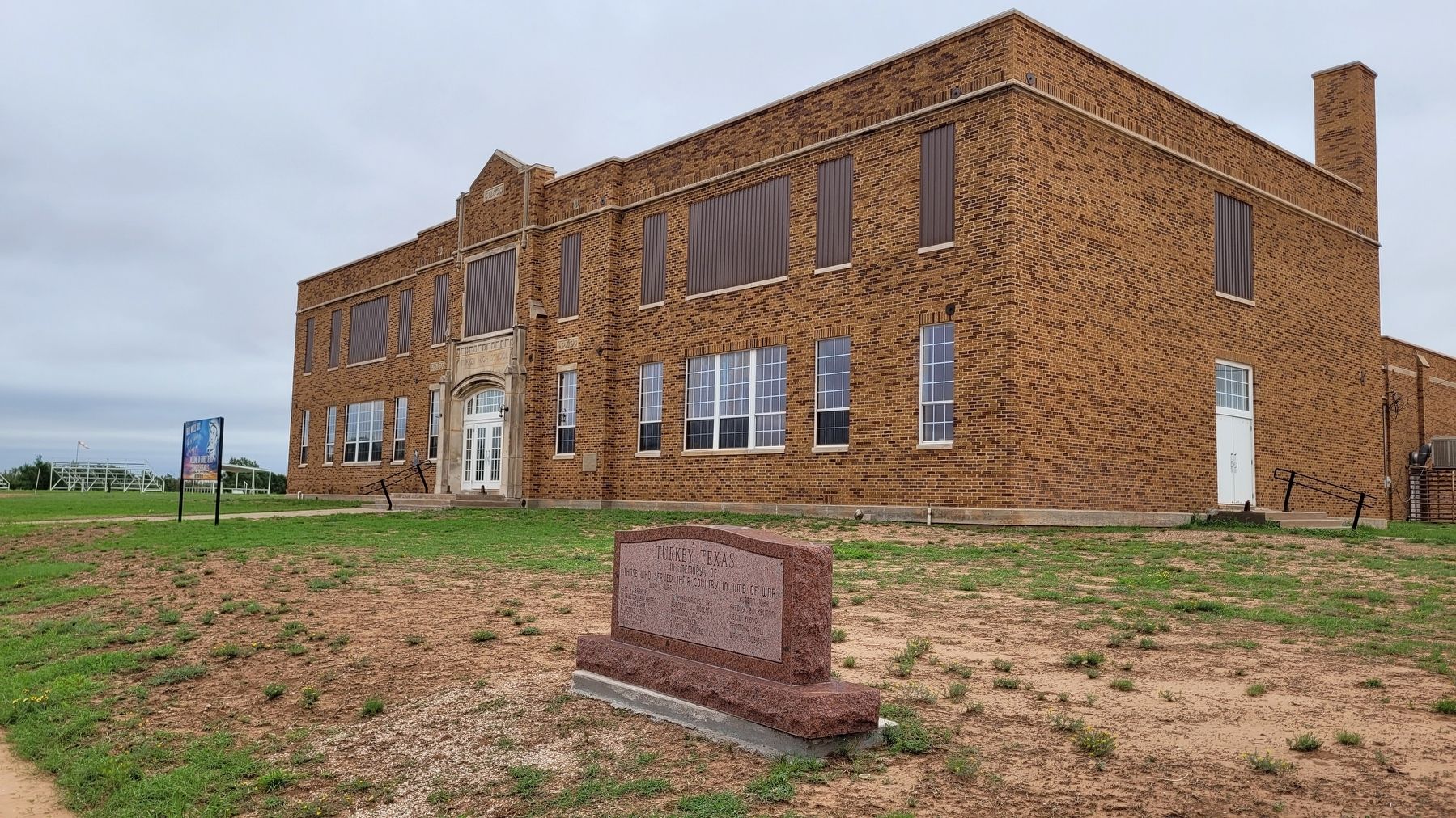 The view of the Turkey Texas Marker from the parking lot to the museum. Click for full size. The view of the Turkey Texas Marker from the parking lot to the museum image. Click for full size.