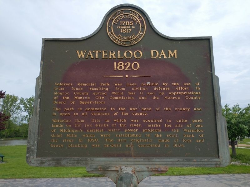 Waterloo Dam 1820 Marker image. Click for full size.