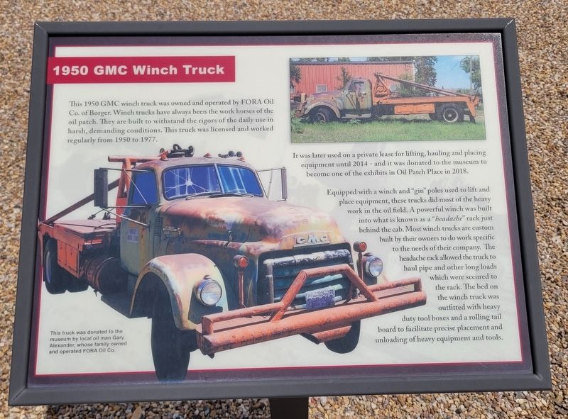 1950 GMC Winch Truck Marker. Click for full size. 1950 GMC Winch Truck Marker image. Click for full size.