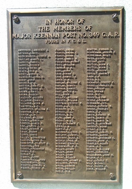 Major Keennan Post No. 349 G.A.R. Memorial image. Click for full size.