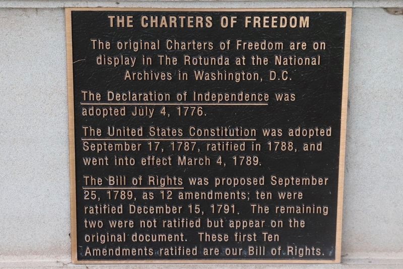 The Charters of Freedom Marker image. Click for full size.