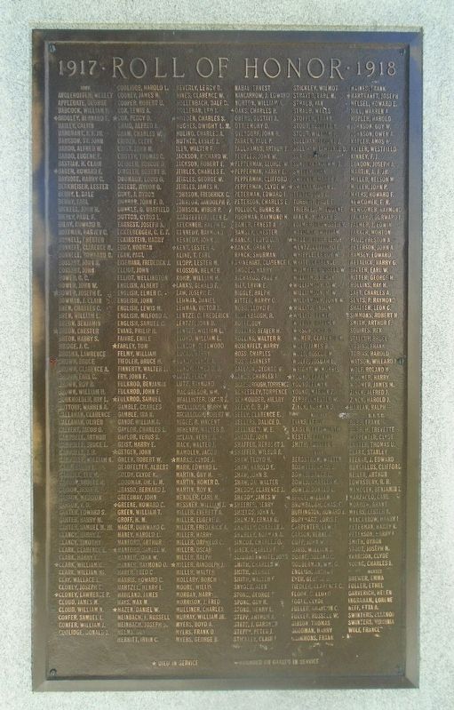 World War Memorial Marker image. Click for full size.