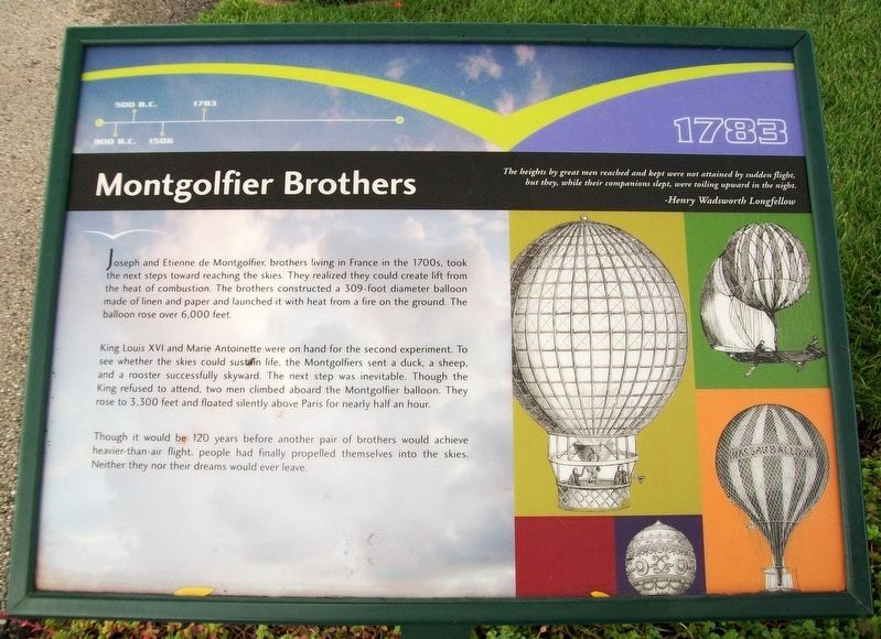 Montgolfier Brothers Marker. Click for full size. Montgolfier Brothers Marker image. Click for full size.