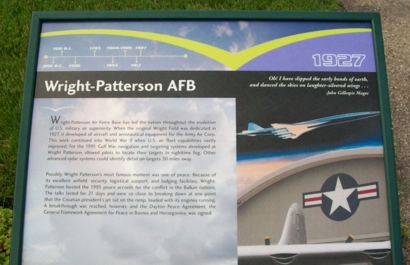 Wright-Patterson AFB Marker. Click for full size. Wright-Patterson AFB Marker image. Click for full size.