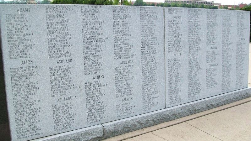 State of Ohio Korean War Memorial Honor Roll. Click for full size. State of Ohio Korean War Memorial Honor Roll image. Click for full size.