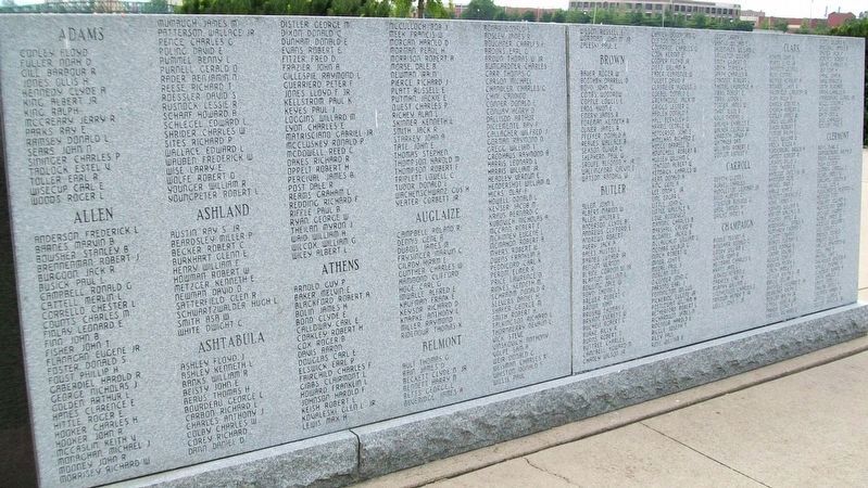 State of Ohio Korean War Memorial Honor Roll image. Click for full size.