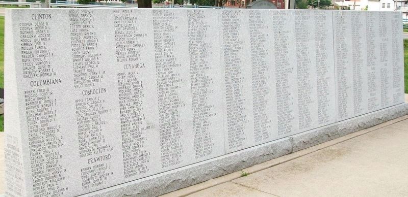 State of Ohio Korean War Memorial Honor Roll. Click for full size. State of Ohio Korean War Memorial Honor Roll image. Click for full size.