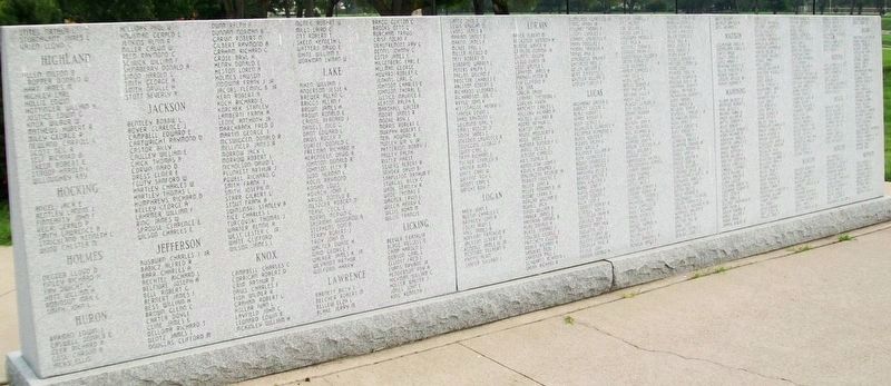 State of Ohio Korean War Memorial Honor Roll. Click for full size. State of Ohio Korean War Memorial Honor Roll image. Click for full size.
