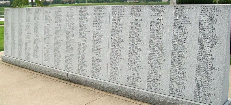 State of Ohio Korean War Memorial Honor Roll. Click for full size. State of Ohio Korean War Memorial Honor Roll image. Click for full size.