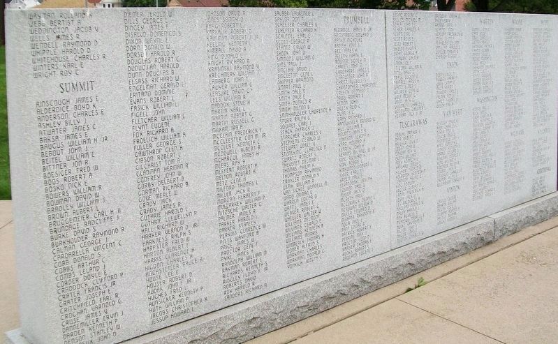 State of Ohio Korean War Memorial Honor Roll. Click for full size. State of Ohio Korean War Memorial Honor Roll image. Click for full size.