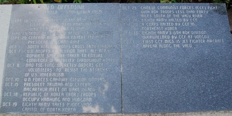State of Ohio Korean War Memorial Chronology. Click for full size. State of Ohio Korean War Memorial Chronology image. Click for full size.