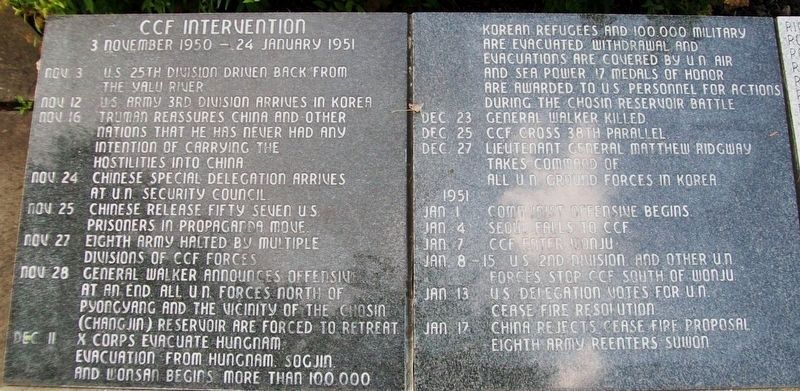 State of Ohio Korean War Memorial Chronology. Click for full size. State of Ohio Korean War Memorial Chronology image. Click for full size.