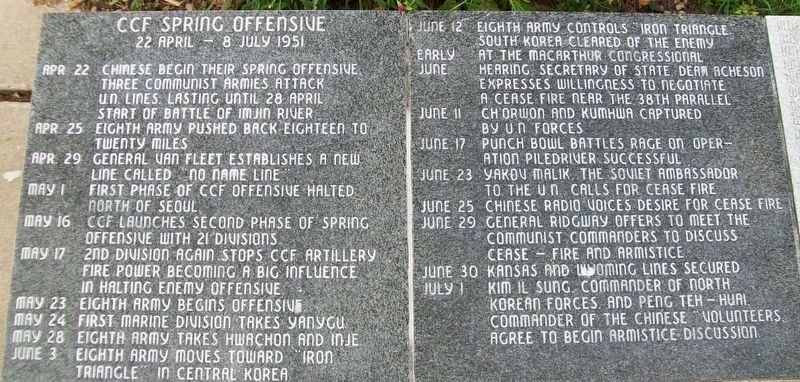 State of Ohio Korean War Memorial Chronology. Click for full size. State of Ohio Korean War Memorial Chronology image. Click for full size.