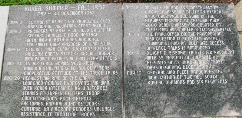 State of Ohio Korean War Memorial Chronology. Click for full size. State of Ohio Korean War Memorial Chronology image. Click for full size.