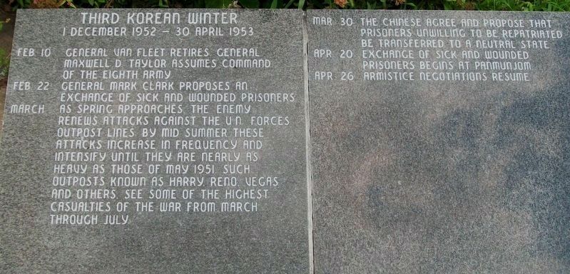 State of Ohio Korean War Memorial Chronology. Click for full size. State of Ohio Korean War Memorial Chronology image. Click for full size.