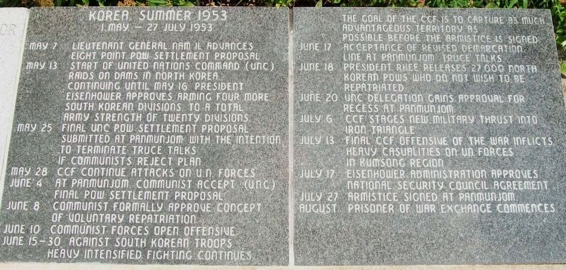 State of Ohio Korean War Memorial Chronology. Click for full size. State of Ohio Korean War Memorial Chronology image. Click for full size.