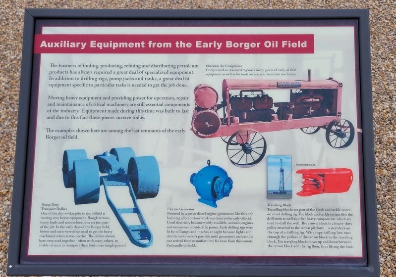 Auxiliary Equipment from the Early Borger Oil Field Marker image. Click for full size.