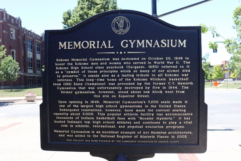 Memorial Gymnasium Marker image. Click for full size.