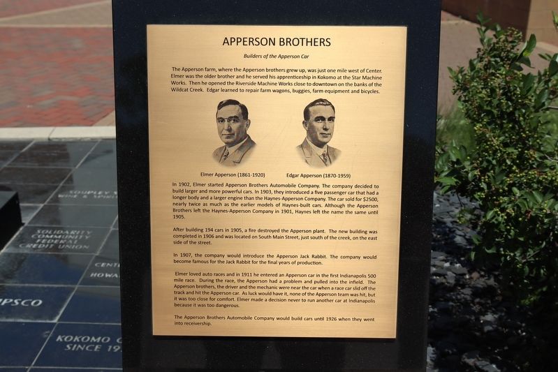 Apperson Brothers Marker image. Click for full size.