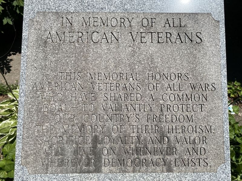 In Memory Of All American Veterans Marker image. Click for full size.