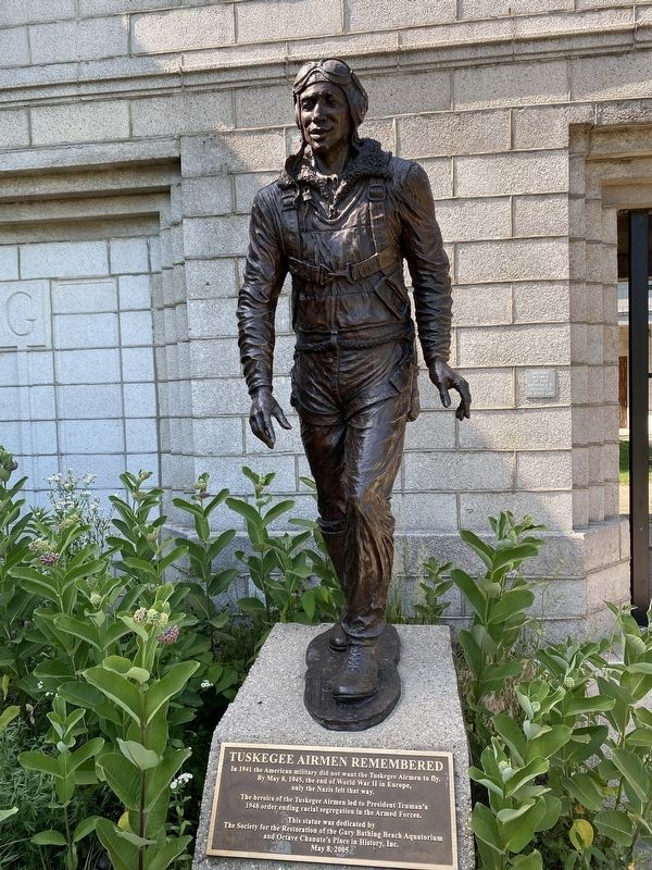 Tuskegee Airmen Remembered Statue image. Click for full size.