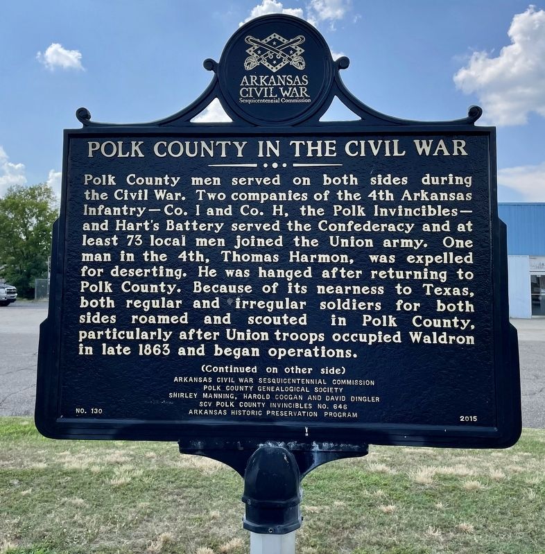 Polk County in the Civil War Marker image. Click for full size.
