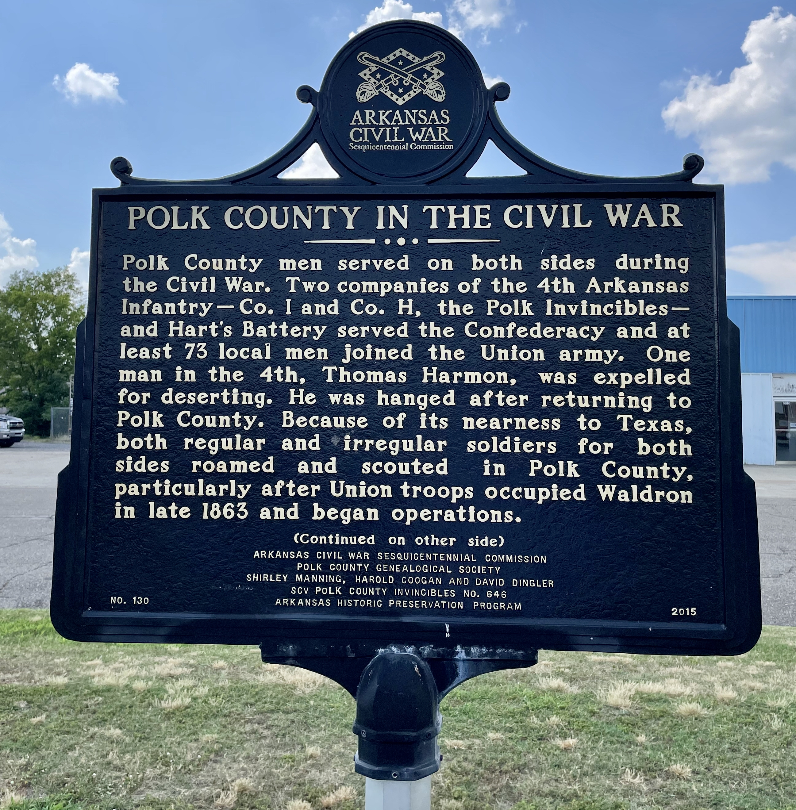 Polk County in the Civil War Marker