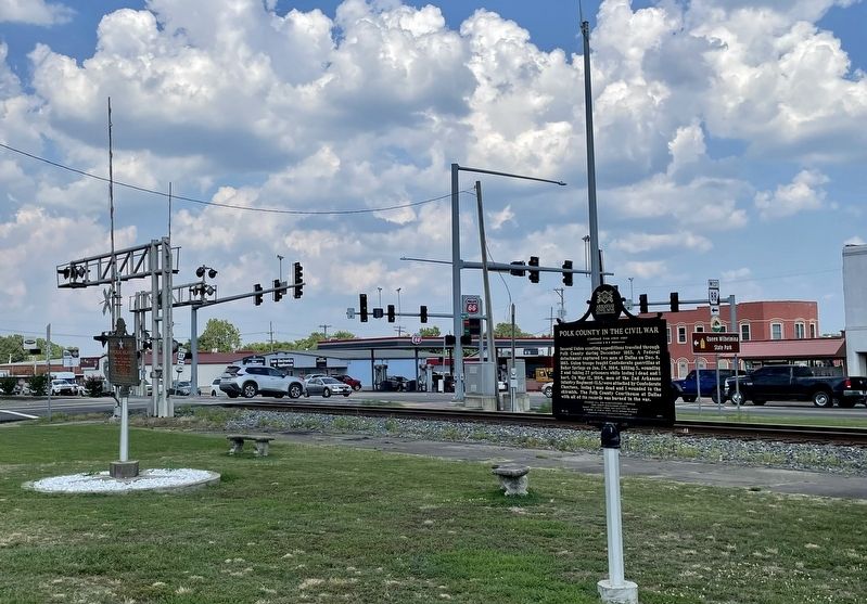 View of marker and intersection of US-71 & Mena St. image. Click for full size.