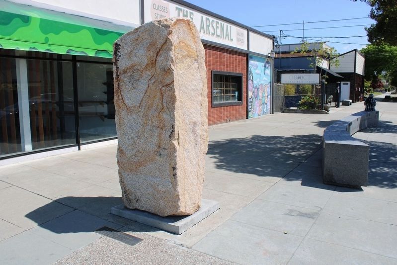 Issei Pioneer Stone next to Issei Voices Marker. Click for full size. Issei Pioneer Stone next to Issei Voices Marker image. Click for full size.