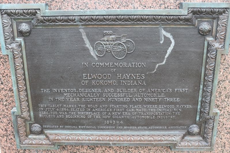 In Commemoration of Elwood Haynes Marker image. Click for full size.
