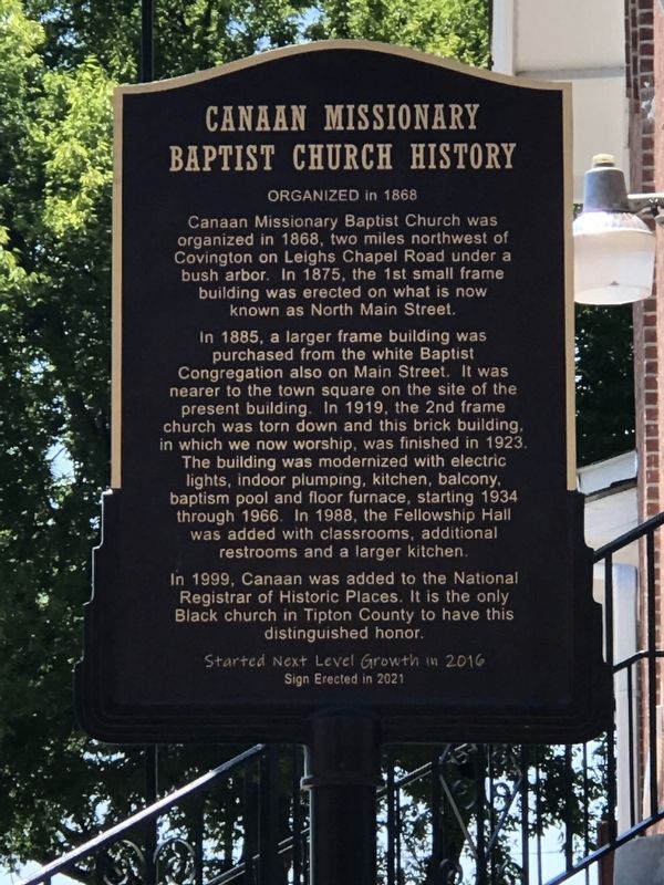 Canaan Missionary Baptist Church History Marker image. Click for full size.