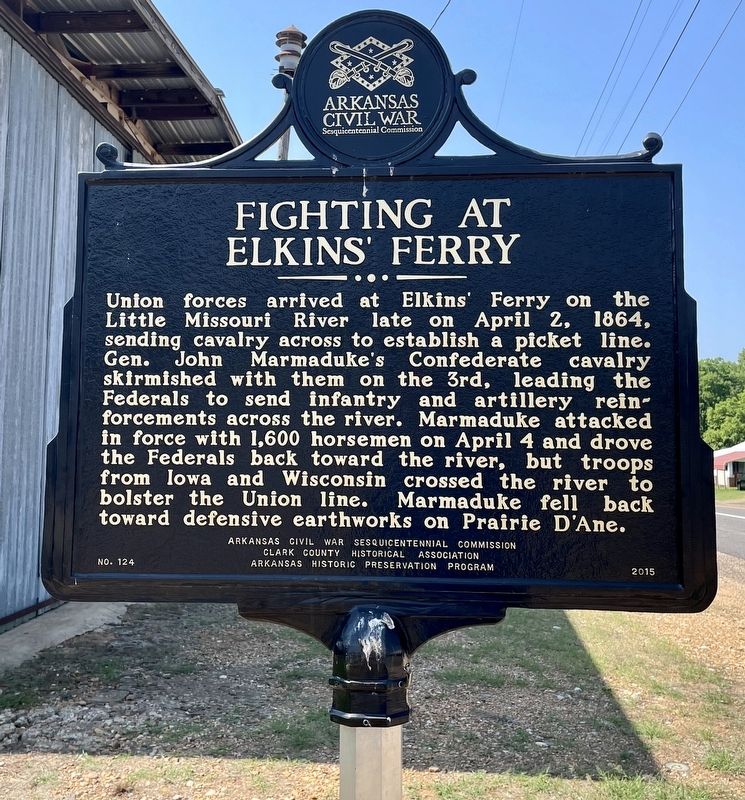 Fighting at Elkins' Ferry Marker image. Click for full size.