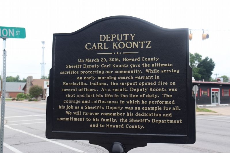 Deputy Carl Koontz Marker. Click for full size. Deputy Carl Koontz Marker image. Click for full size.
