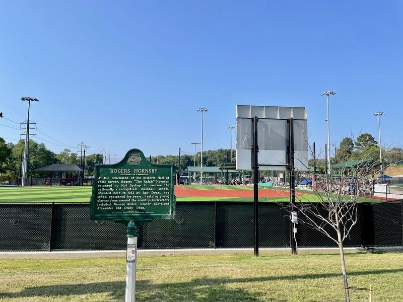 Rogers Hornsby Marker at Majestic Field ballpark. image. Click for full size.