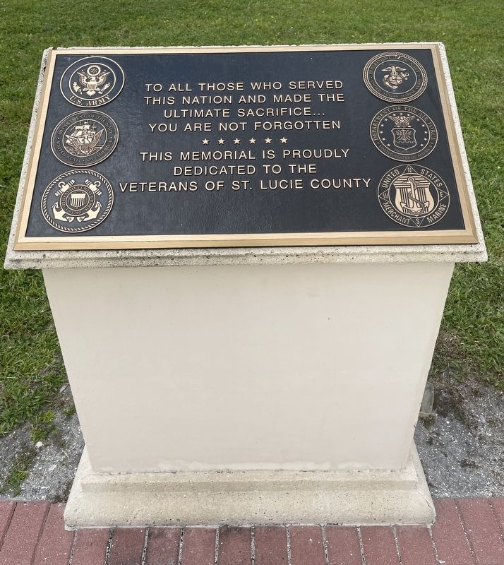 St. Lucie County Veterans Memorial. Click for full size. St. Lucie County Veterans Memorial image. Click for full size.