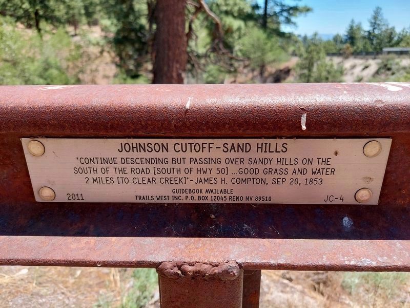Johnson Cutoff - Sand Hills Marker image. Click for full size.