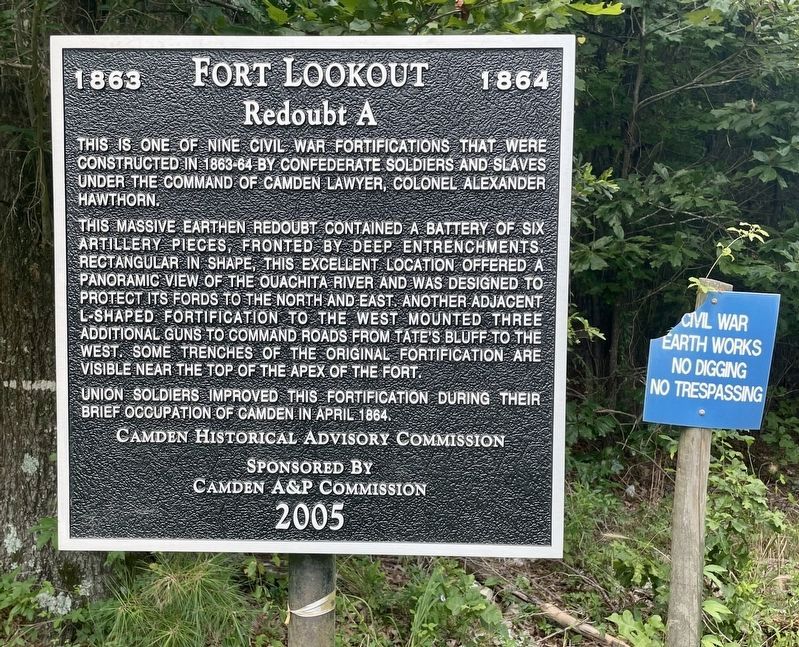 Redoubt A - Fort Lookout Marker image. Click for full size.